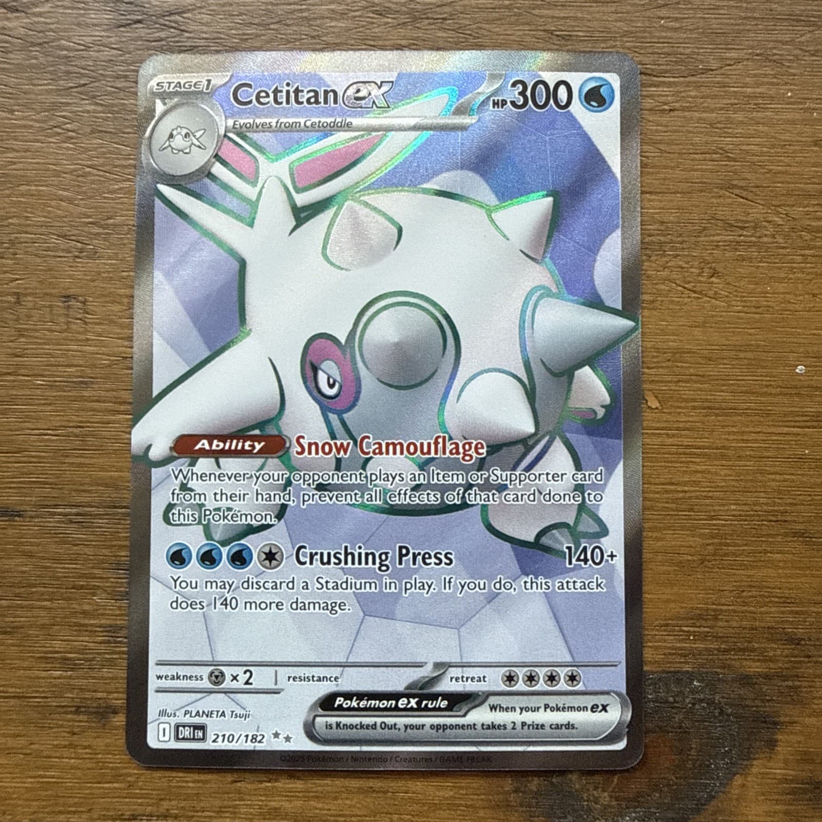 Cetitan ex - 210/182 - Pokemon Destined Rivals Ultra Rare NM