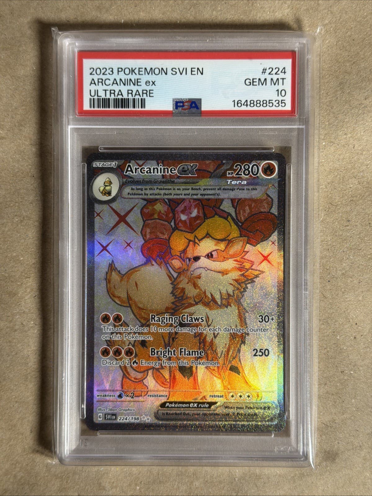 2023 POKEMON SVI EN-SCARLET & VIOLET ULTRA RARE #224 ARCANINE EX PSA 10