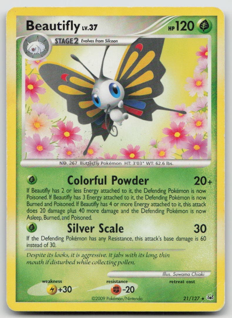 Beautifly 21/127 Rare Platinum Pokemon LP