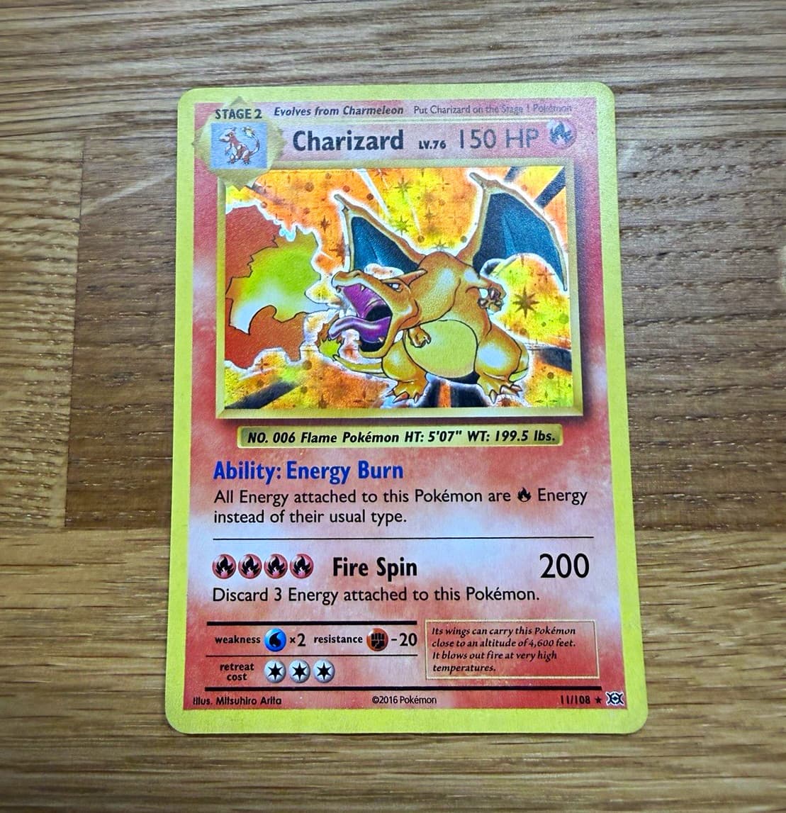 Pokemon Charizard 11/108 Evolutions Holo Rare ENG 150HP (2016)