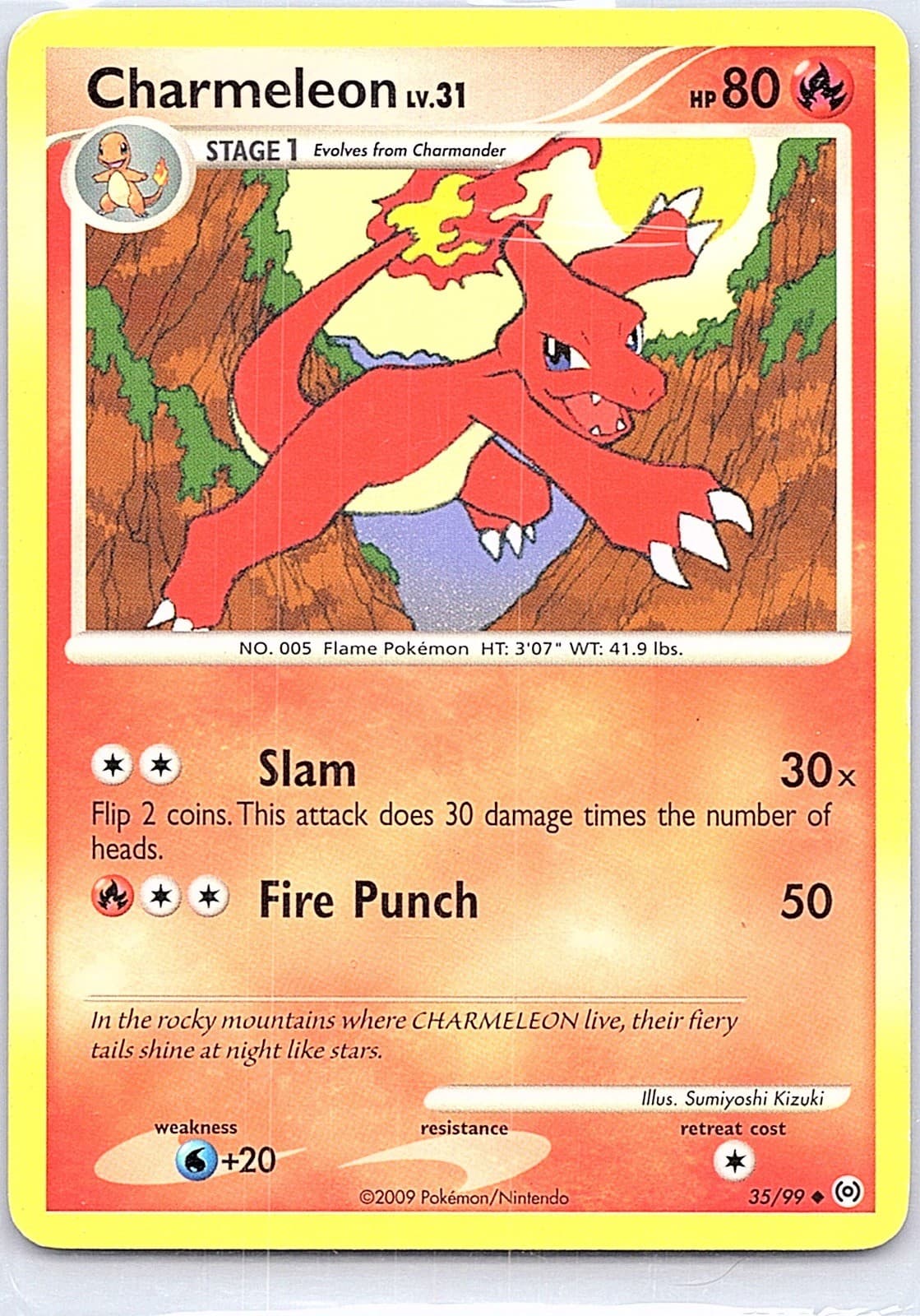 Charmeleon 35/99 Uncommon Arceus Pokemon Moderately Played