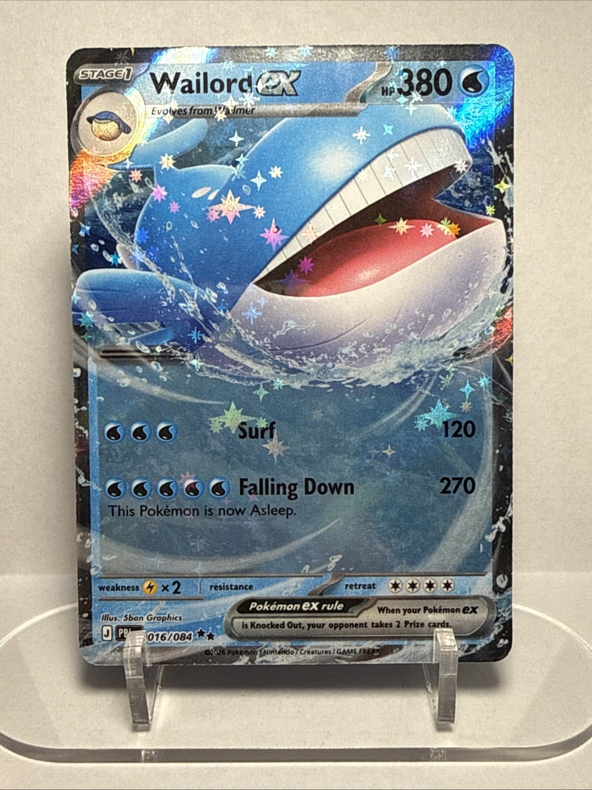 Wailord ex 016/084 Double Rare Me05: Pitch Black - Pokemon TCG ENG NM