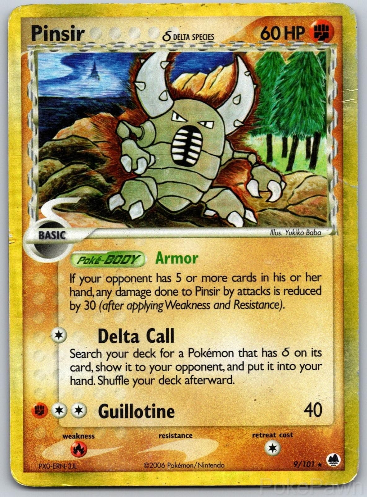 Pinsir 9/101 Holo Rare Dragon Frontiers Pokemon Played