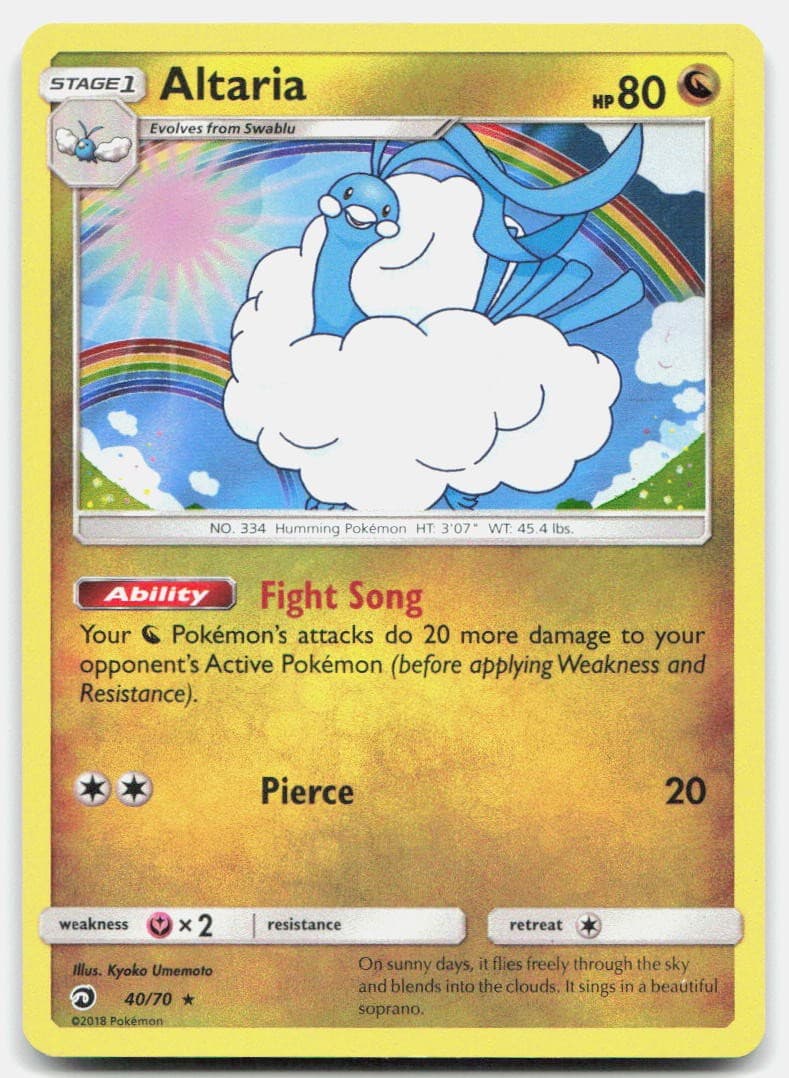 Dragon Majesty Altaria 40/70 Moderately Played Holo Pokemon R Tcg Card