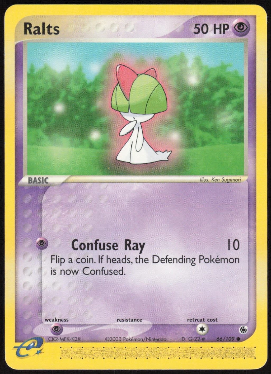 Ralts 66/109 EX Ruby and Sapphire Common Pokemon LP