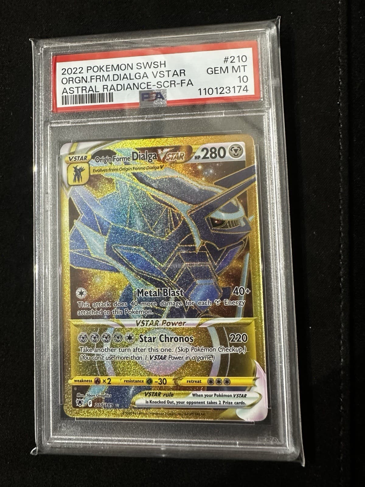 Origin Forme Dialga VSTAR - (Secret) 210/189 Swsh10: Astral Radiance PSA 10