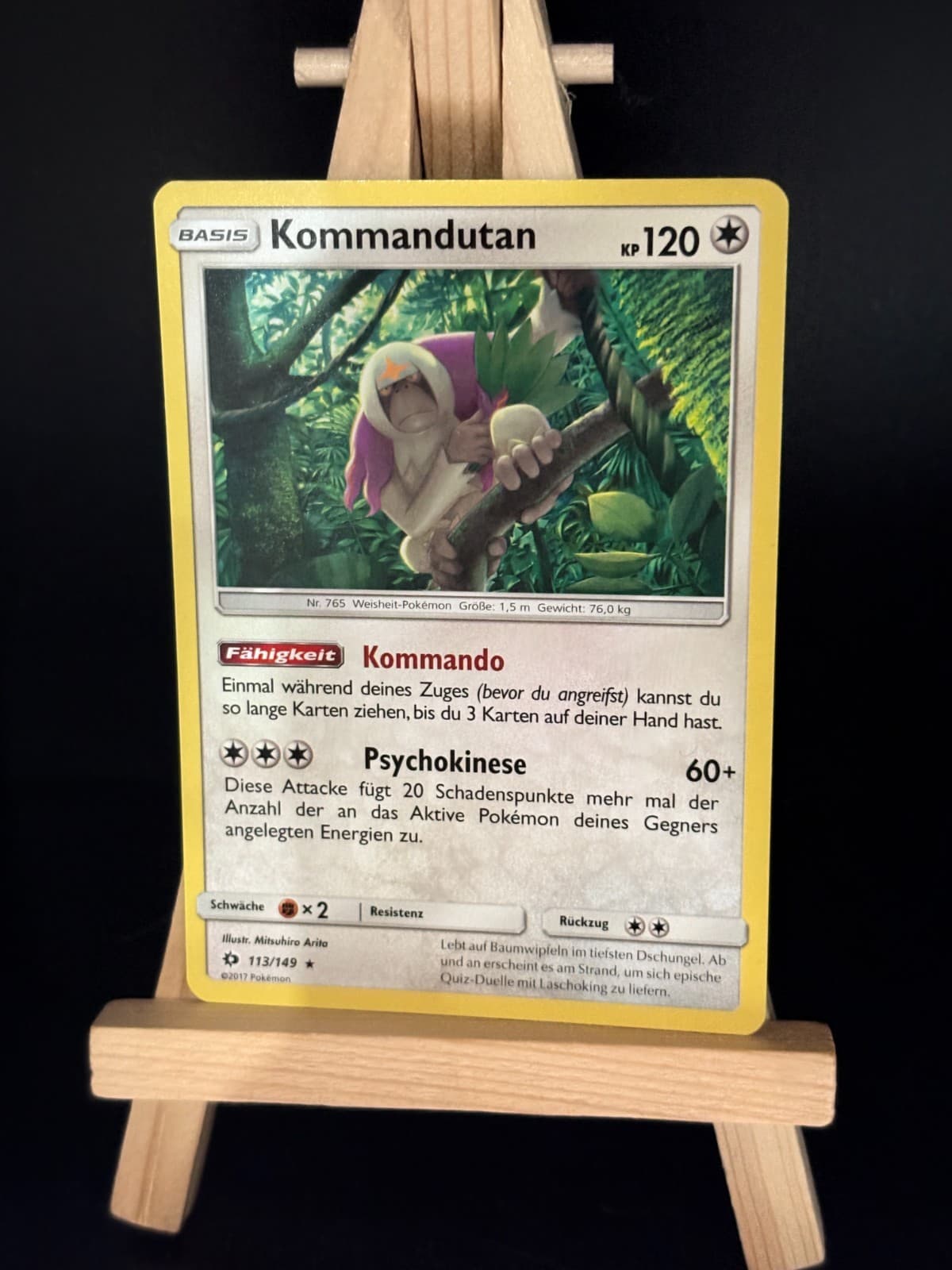 Kommandutan 113/149 Pokemon Karte TCG aus Sonne und Mond