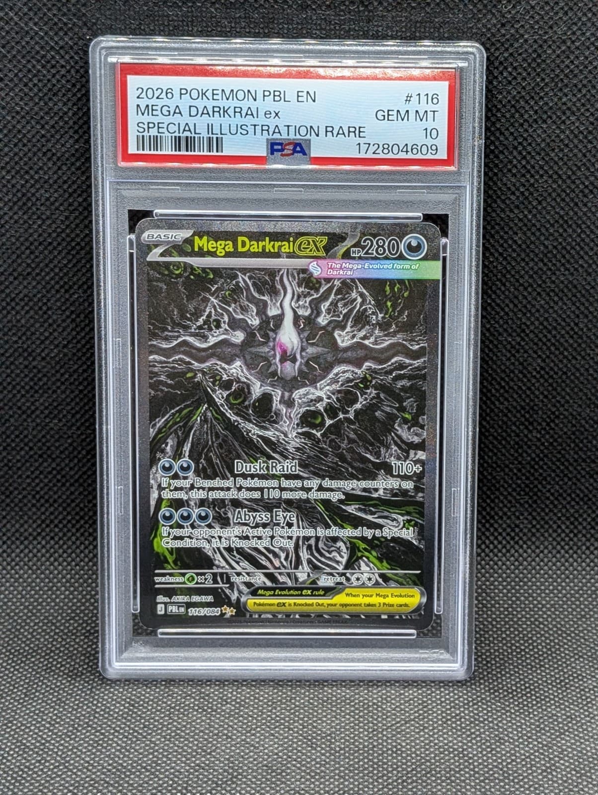 2026 Pokemon • Pitch Black • Mega Darkrai ex SIR 116/084 • PSA 10