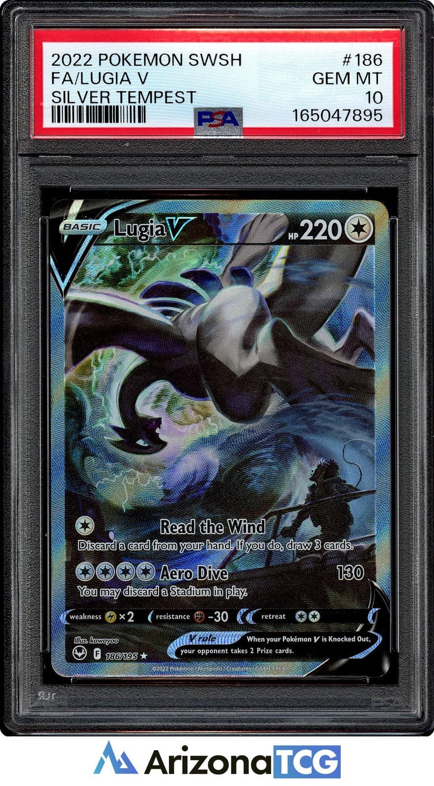 Pokemon 2022 Lugia V 186/195 Alt Art Silver Tempest GEM MINT PSA 10