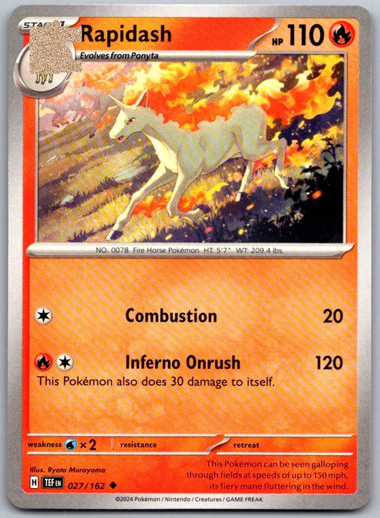 Rapidash Temporal Forces 027/162 Uncommon PokéMon — English Near Mint