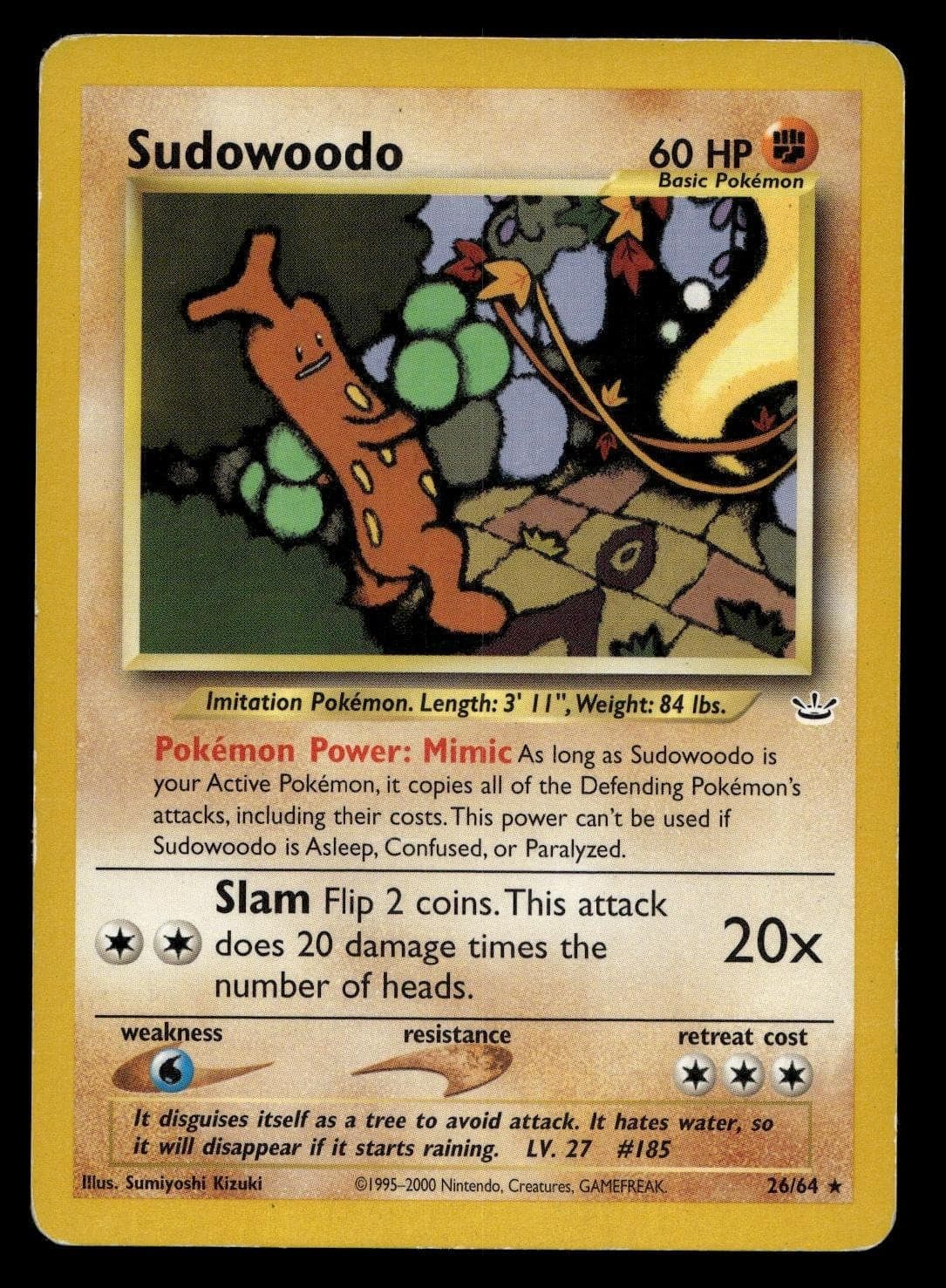 SUDOWOODO 26/64 RARE NEO REVELATION POKEMON MODERATELY PLAYED