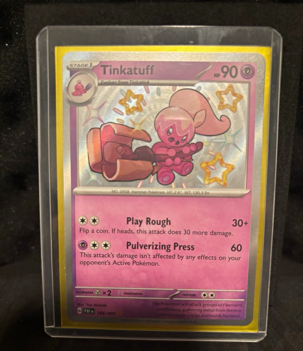 Pokémon Tinkatuff 166/091 SV Paldean Fates Shiny Rare Holo English