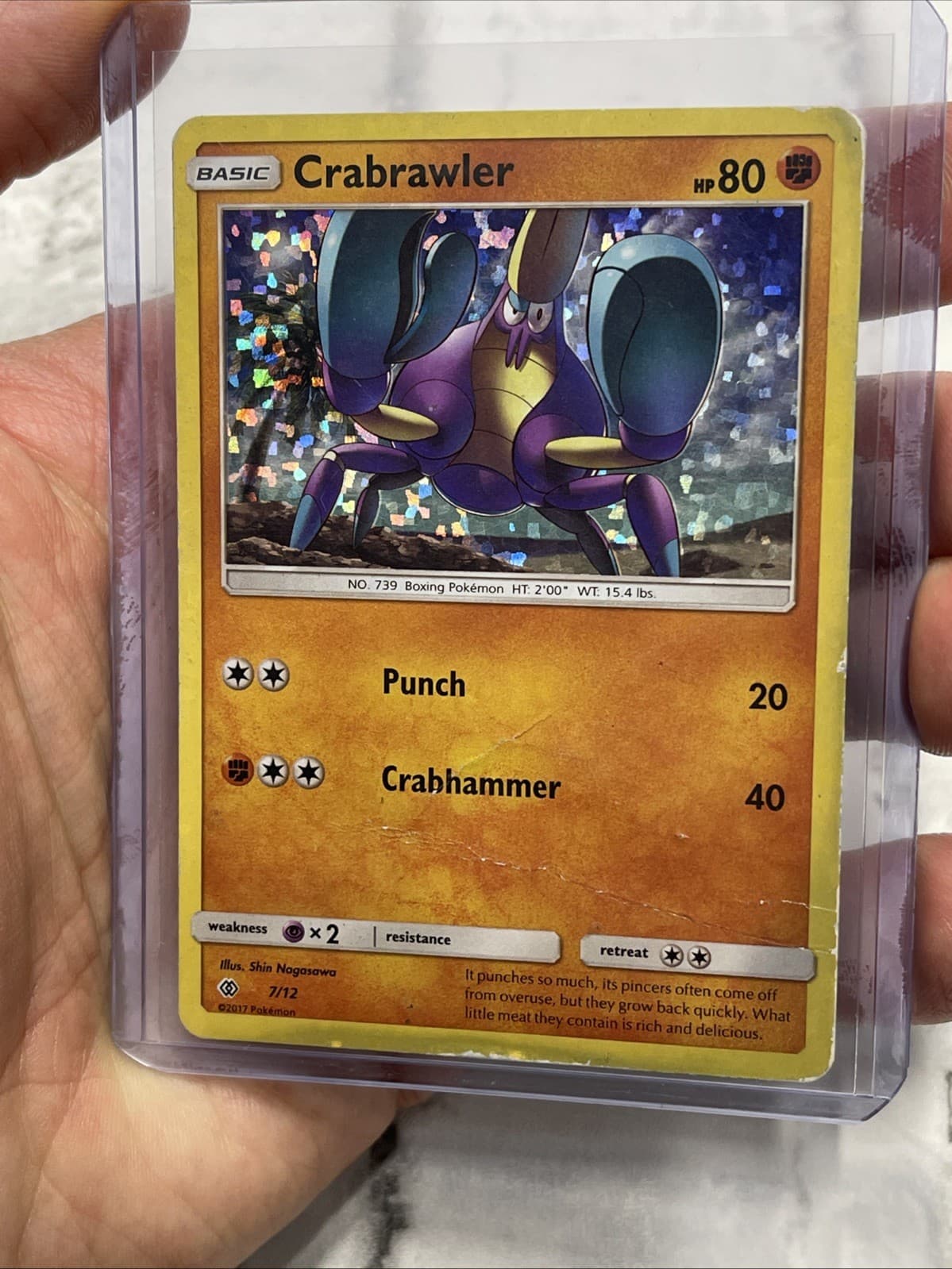Crabrawler 7/12 Confetti Holo McDonald's Promos 2017 Pokemon HP Heavily Played
