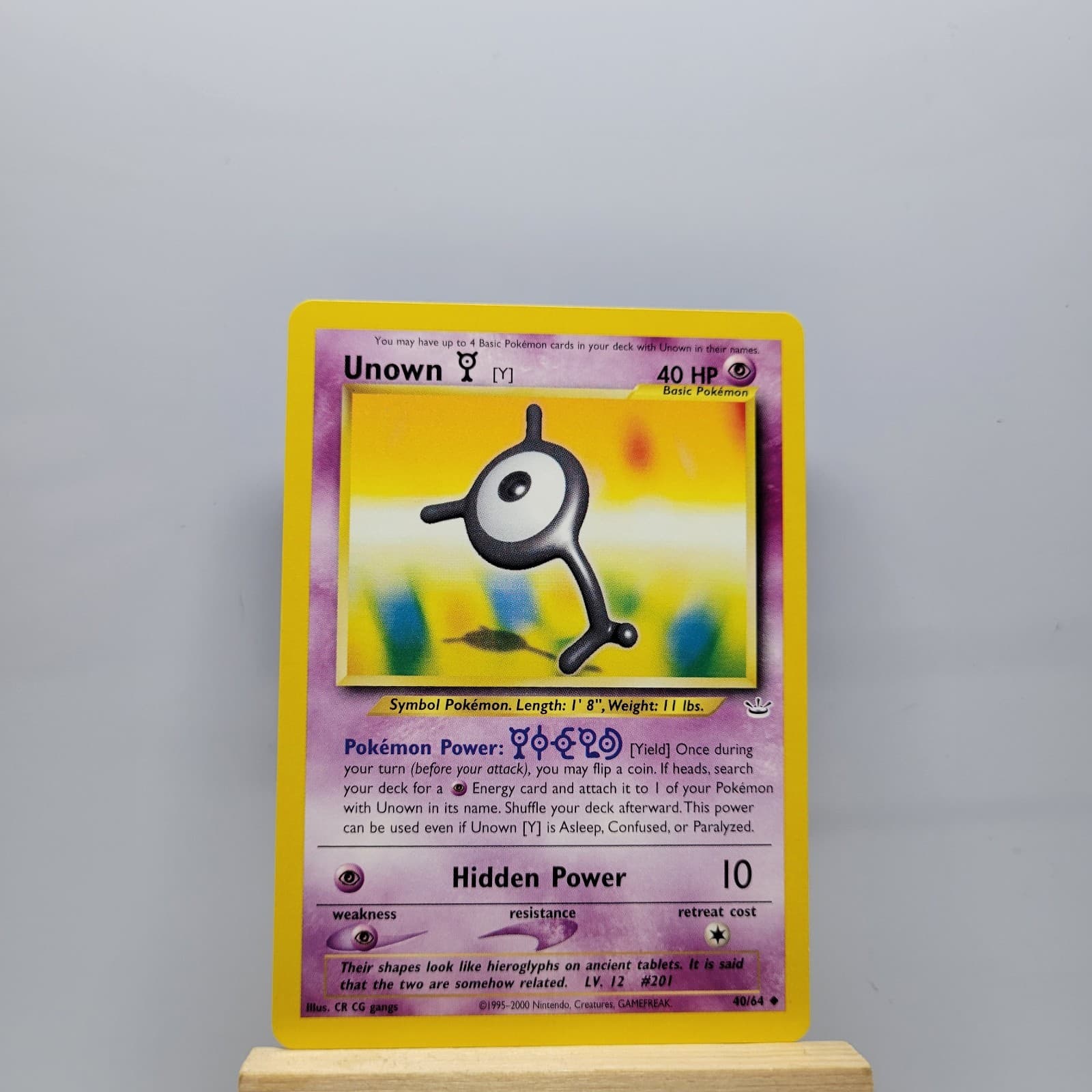 Unown [Y] 40/64 Uncommon Neo Revelation Pokemon 