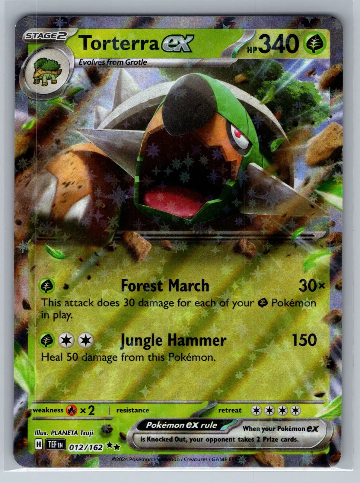 Torterra EX #12/162 2024 Temporal Forces Pokemon TCG