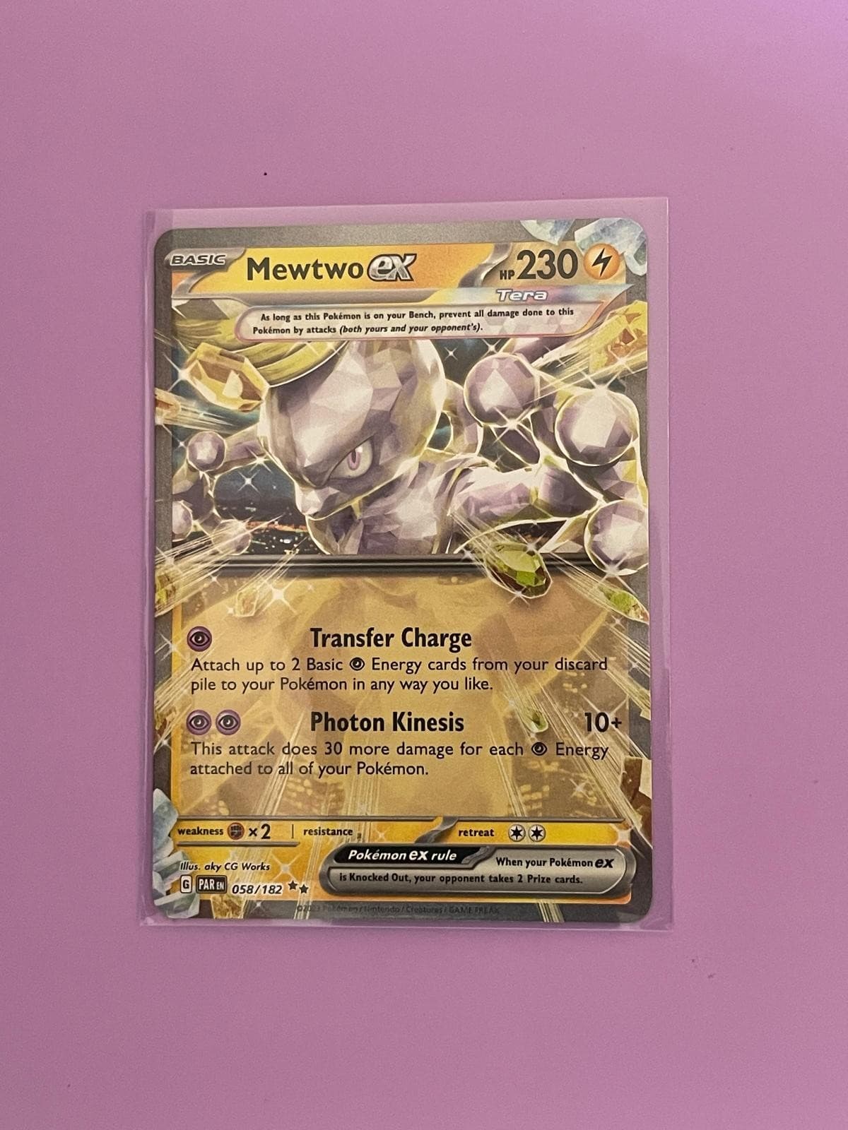 Mewtwo ex 058/182 Double Rare Paradox Rift Pokemon Holo Near Mint