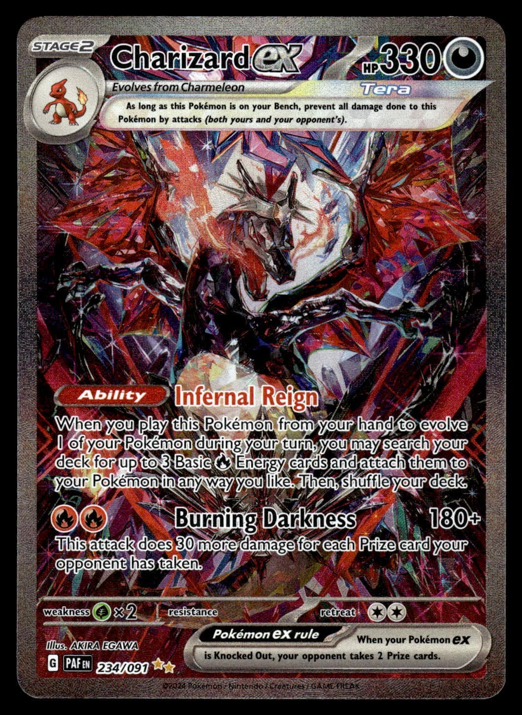 Charizard ex 234/091 PAF Paldean Fates Special Illustration Rare Pokemon Card NM
