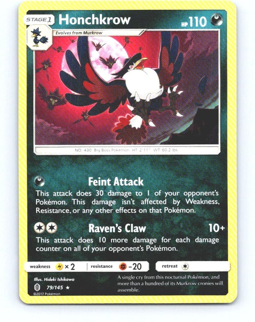 Honchkrow 79/145 Rare Guardians Rising Pokemon Near Mint