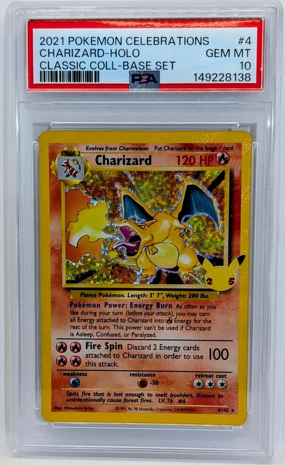 Pokémon Celebrations CHARIZARD Classic Coll. Holo Base 4/102 PSA 10 💎 GEM MINT