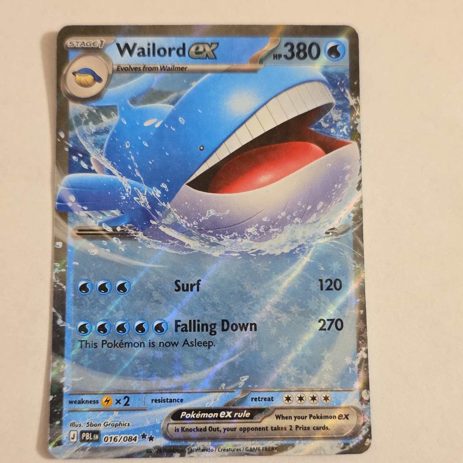 Wailord EX Double Rare #16/84 Pokémon TCG Pitch Black