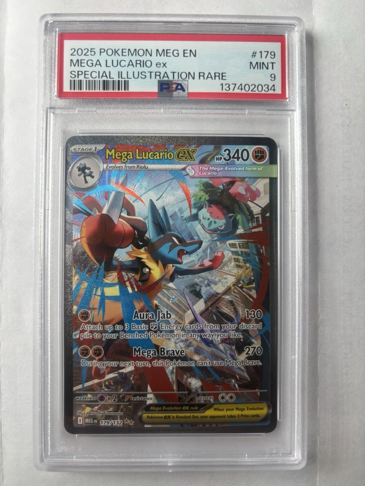 The Pokémon Company Pokémon TCG Mega Lucario ex 179/132 SIR Holo EN PSA 9