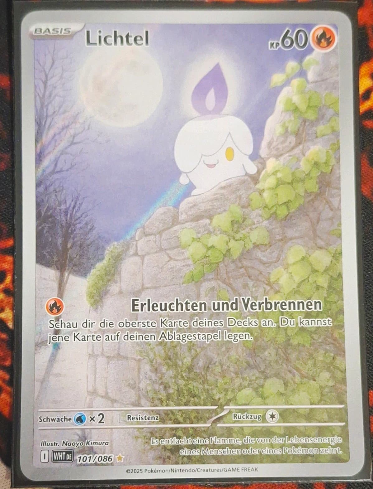 Pokémon TCG Lichtel 101/086 Weiße Flammen Holo Rare Deutsch KP 60