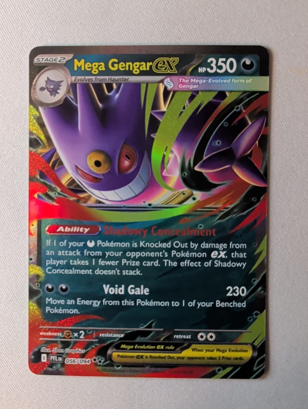 Mega Gengar ex 056/094 Phantasmal Flames Double Rare Holo Pokemon TCG NM