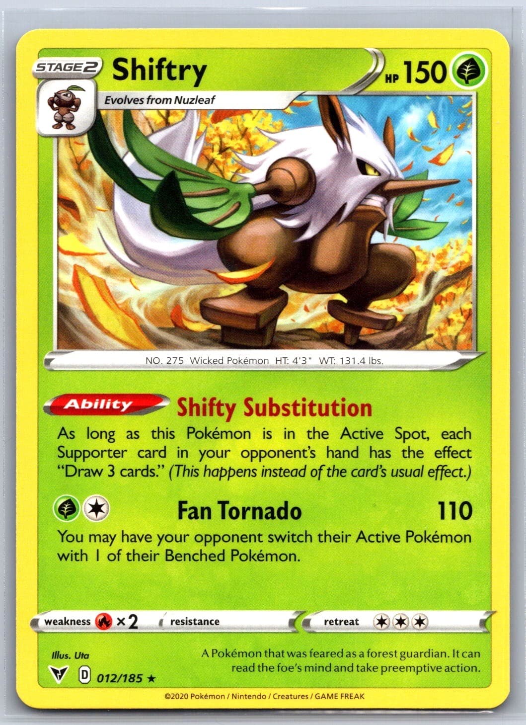 Shiftry 012/185 Rare Vivid Voltage Pokemon Near Mint