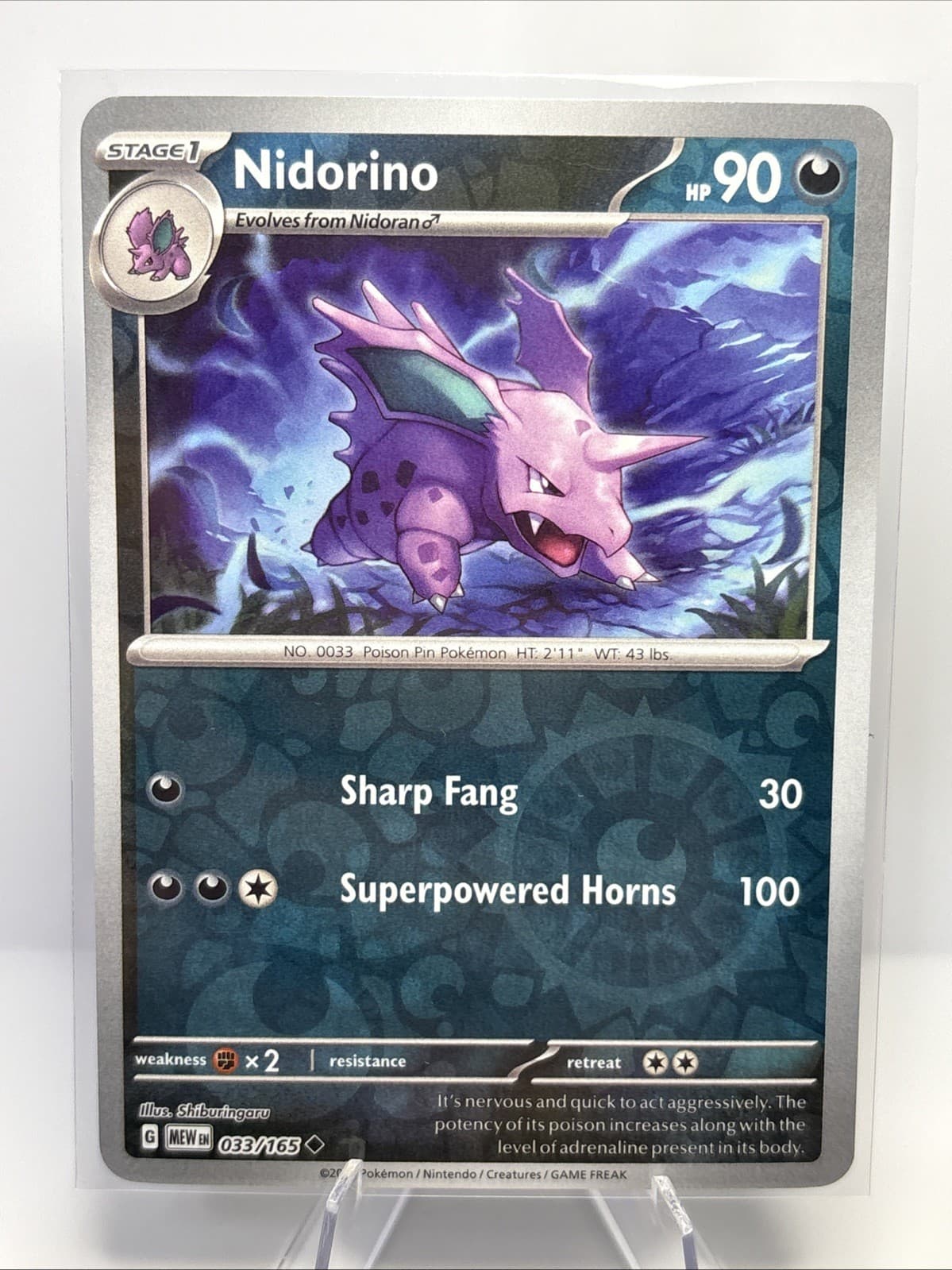 2023 Nidorino 33/165 - Scarlet & Violet 151 - NM Pokémon TCG