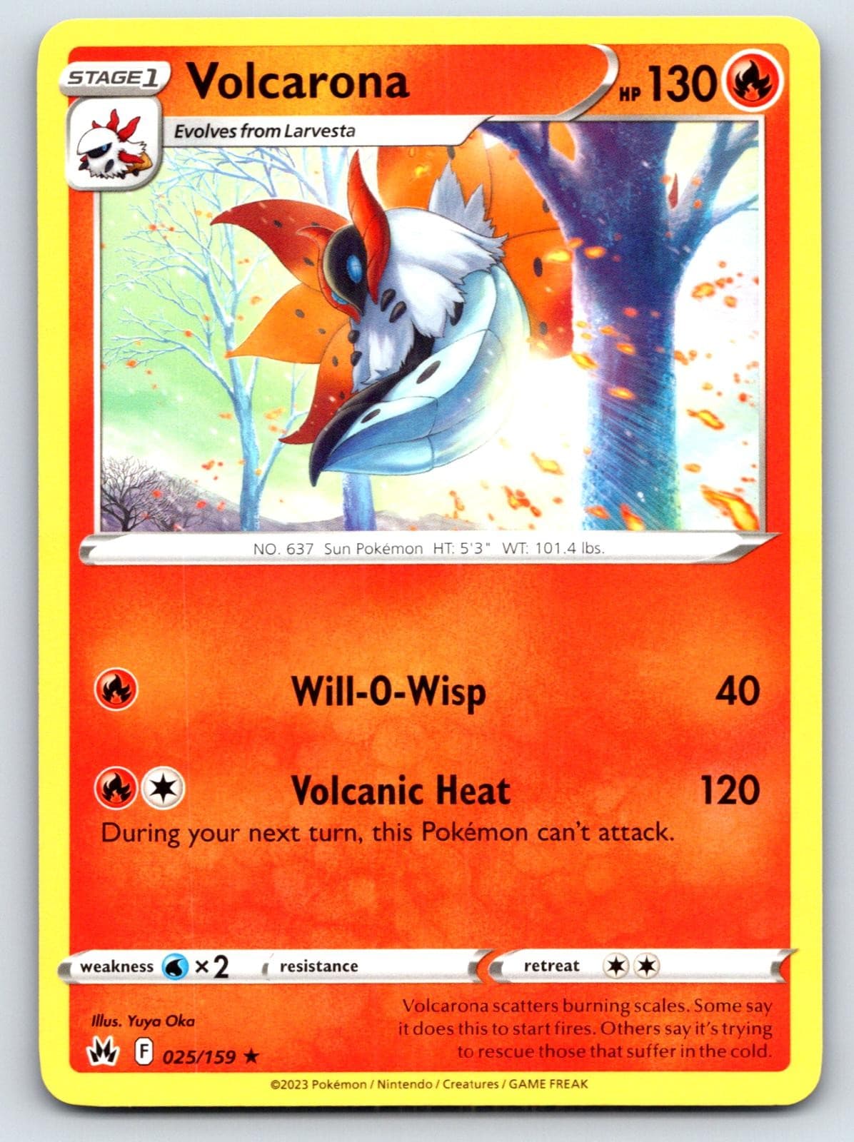 Volcarona 025/159 Rare Crown Zenith Pokemon Near Mint