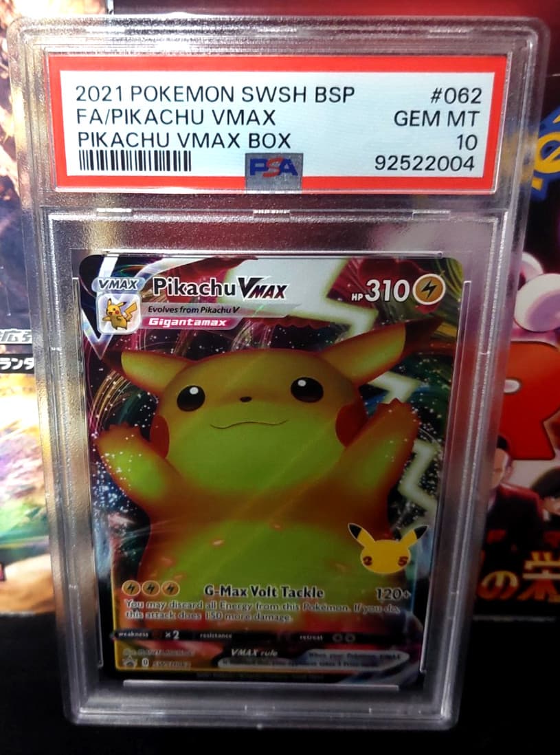 2021 Pokemon Pikachu VMAx Promo SWSH062 Pikachu VMAX Box #062 PSA 10