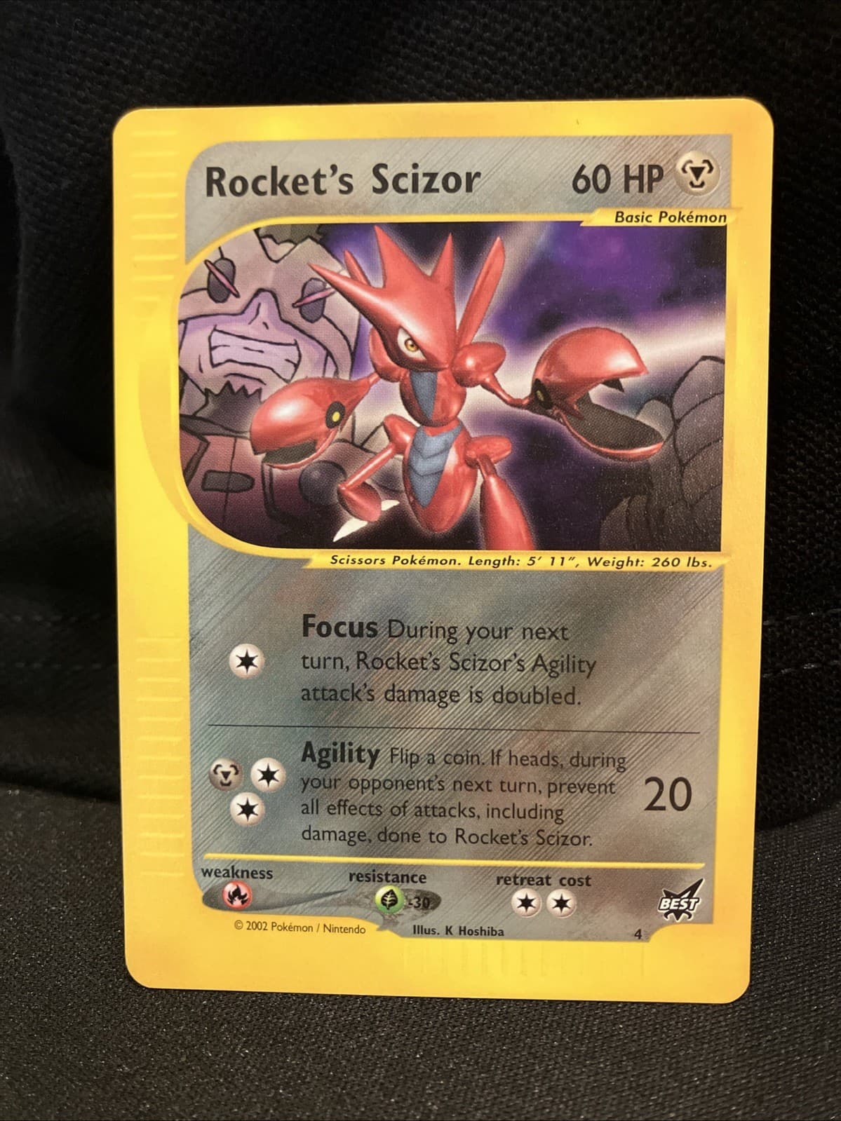 Pokemon TCG 2002 Rocket’s Scizor Best of Game Promo Card #4