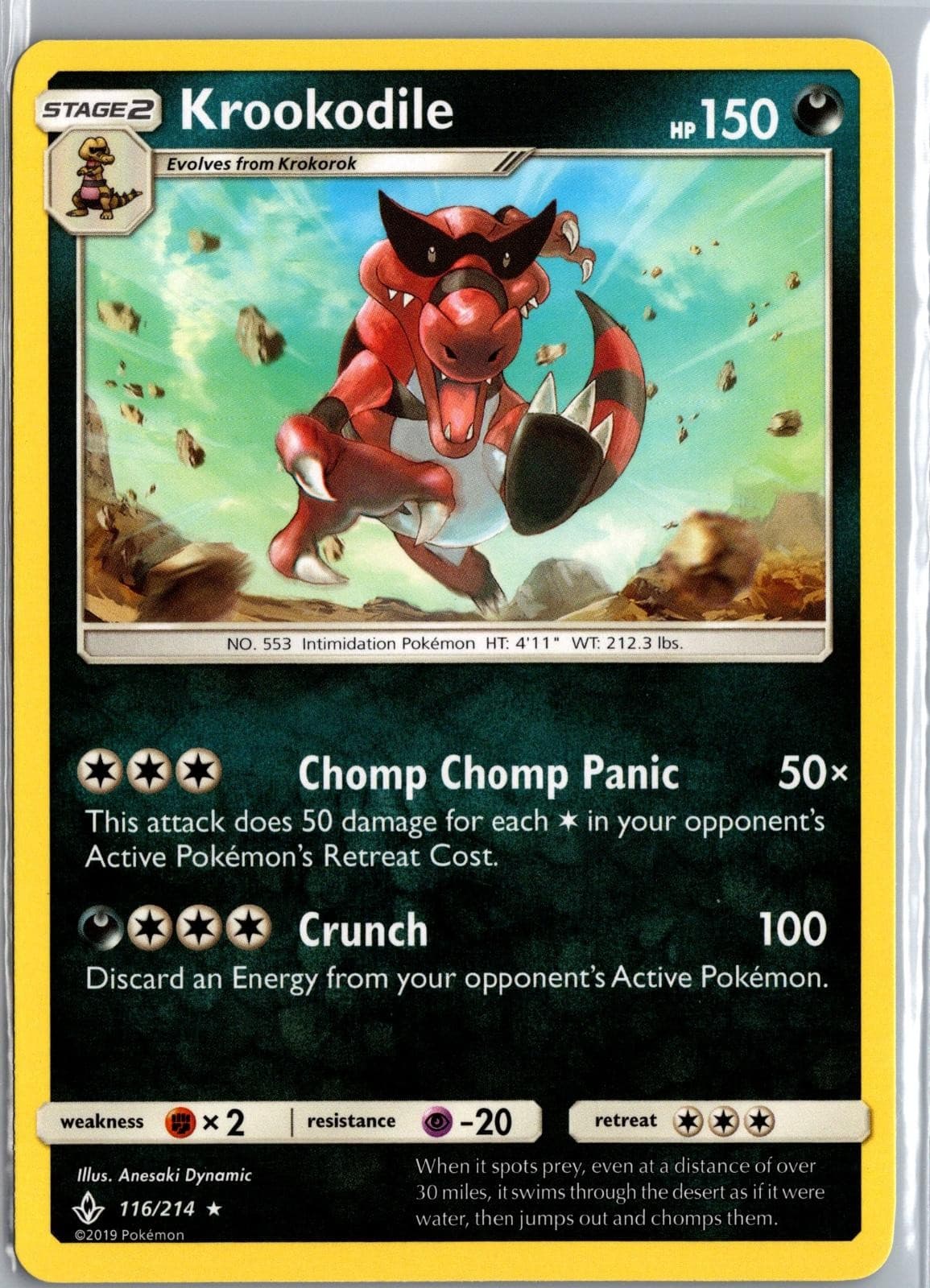 Krookodile 116/214 Rare Unbroken Bonds Pokemon Near Mint