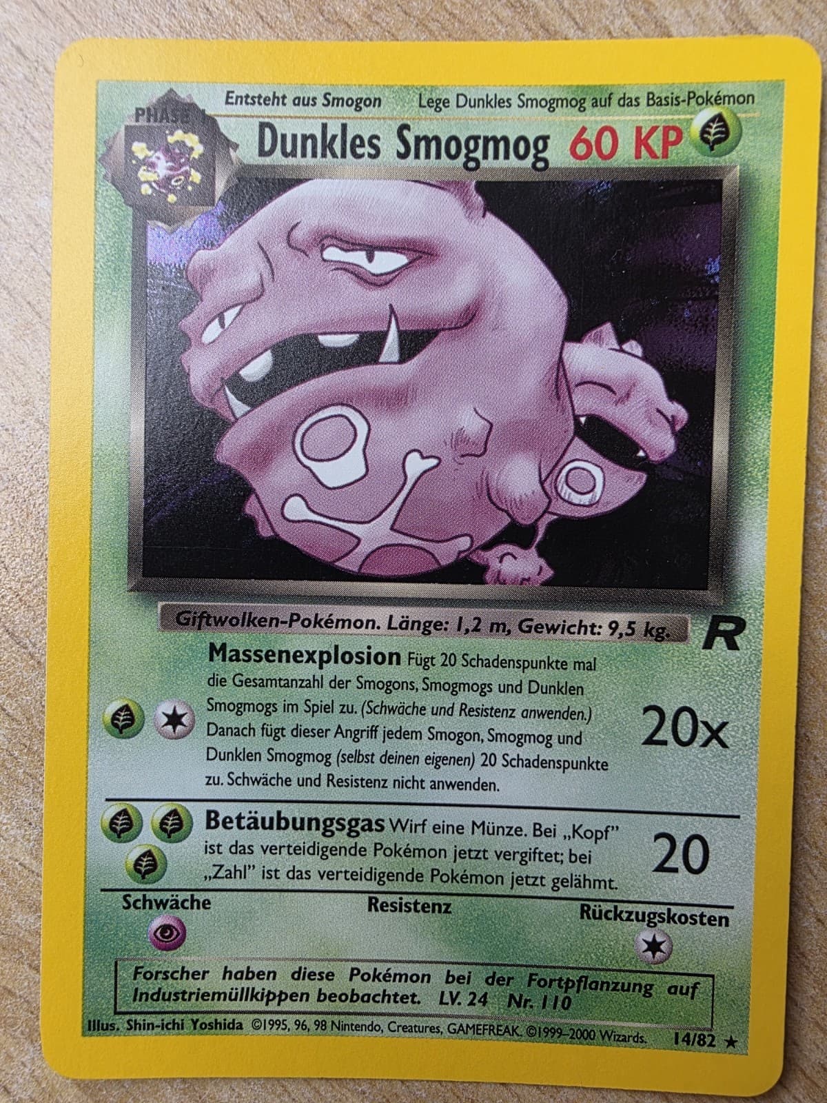 Dunkles Smogmog 14/82 Team Rocket Holo Deutsch Pokemon Karte 1999 Rarität 