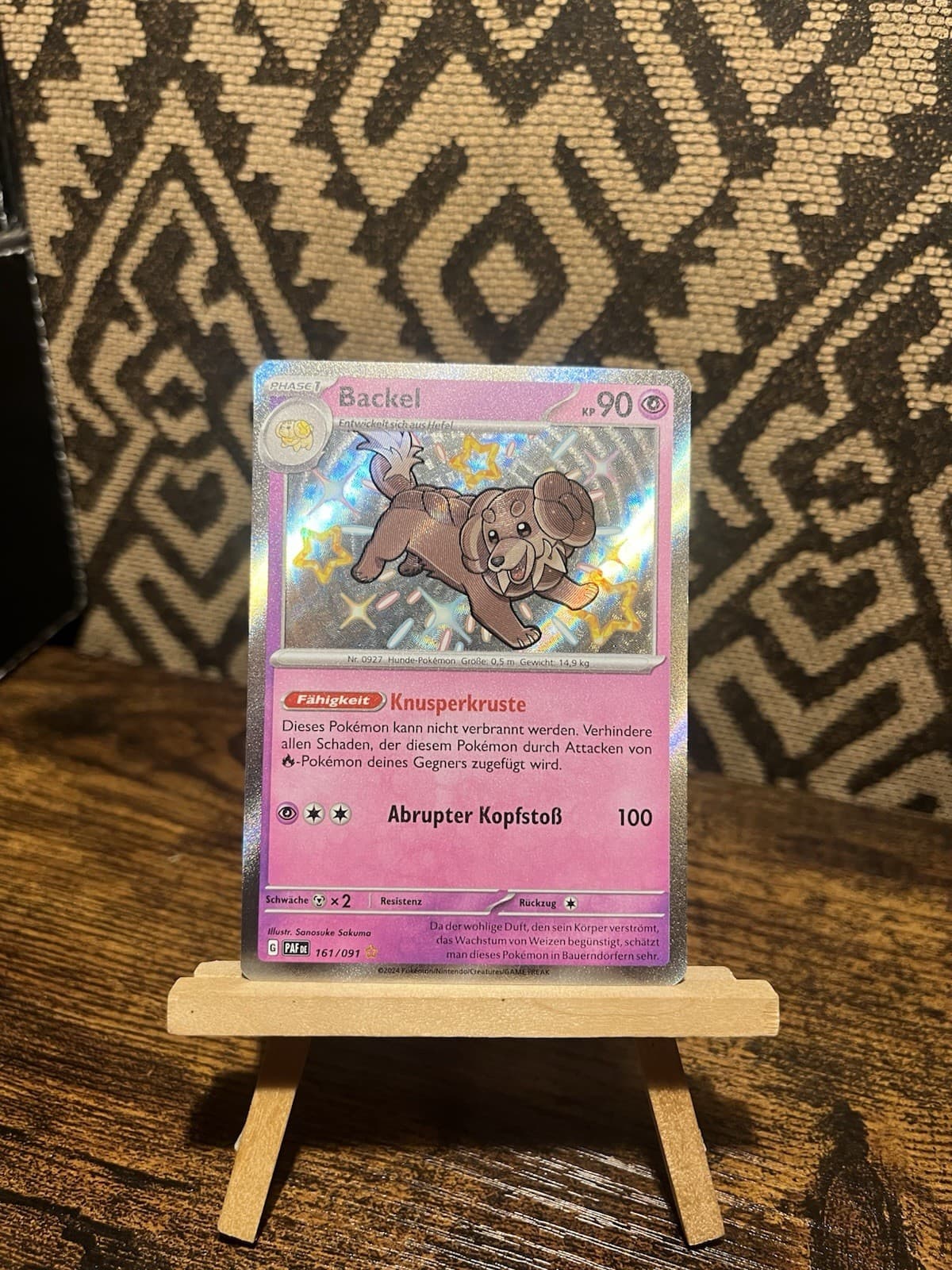 Pokemon Backel Shiny | Deutsch 161/091 Paldeas Schicksale | Near Mint