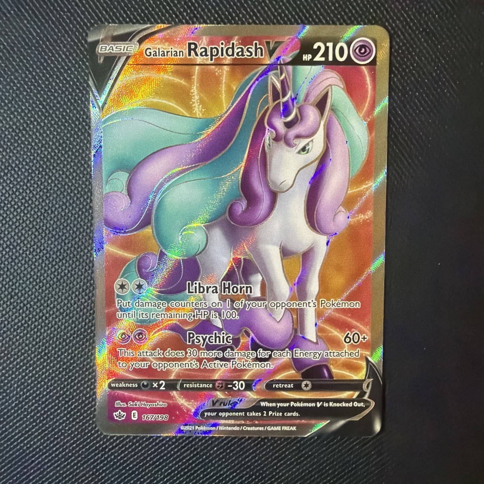 Chilling Reign Galarian Rapidash V 167/198 Ultra Rare Pokemon Holo NM/M