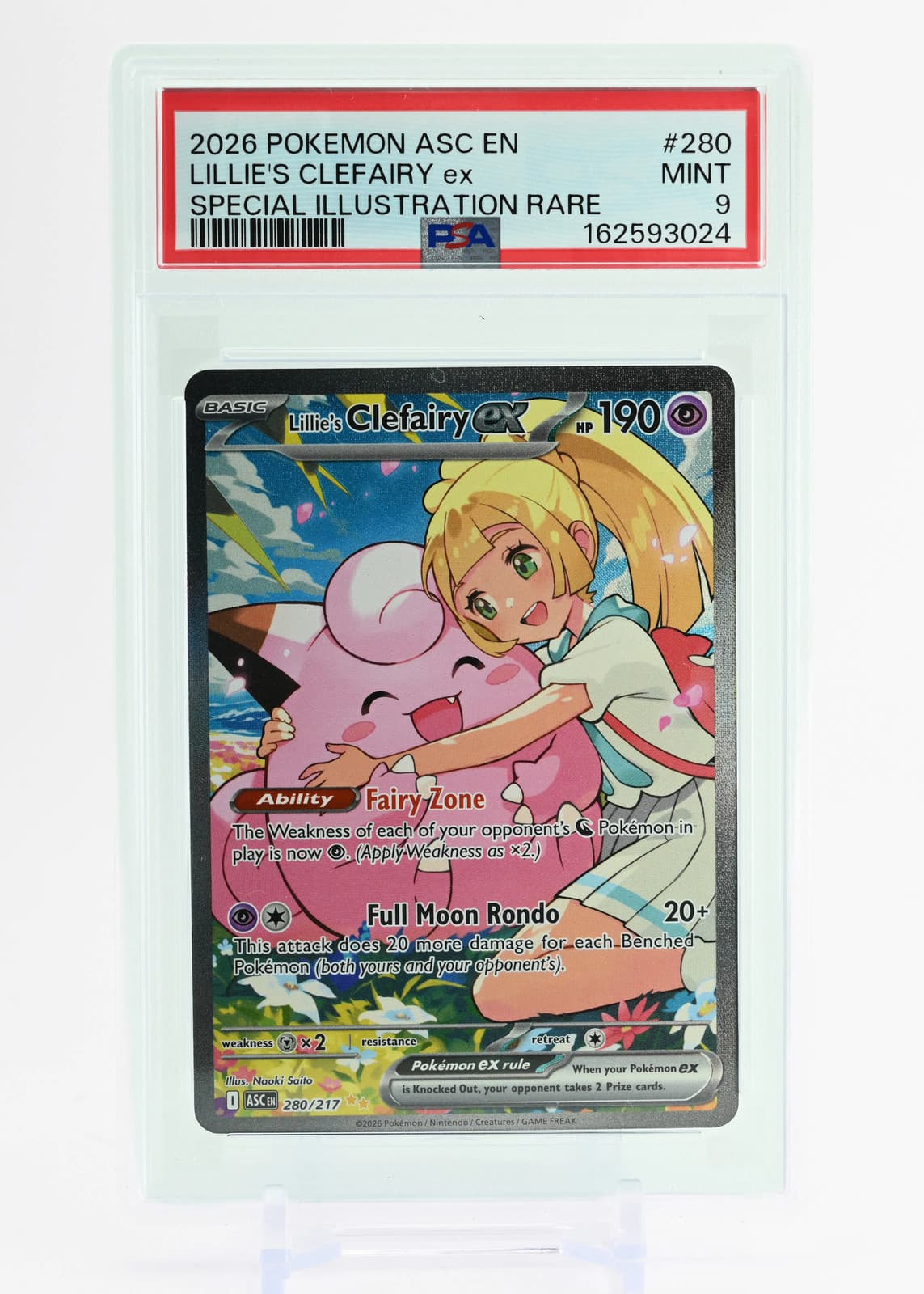 2026 Pokemon Ascended Heroes Lillie's Clefairy ex 280/217 SIR PSA 9