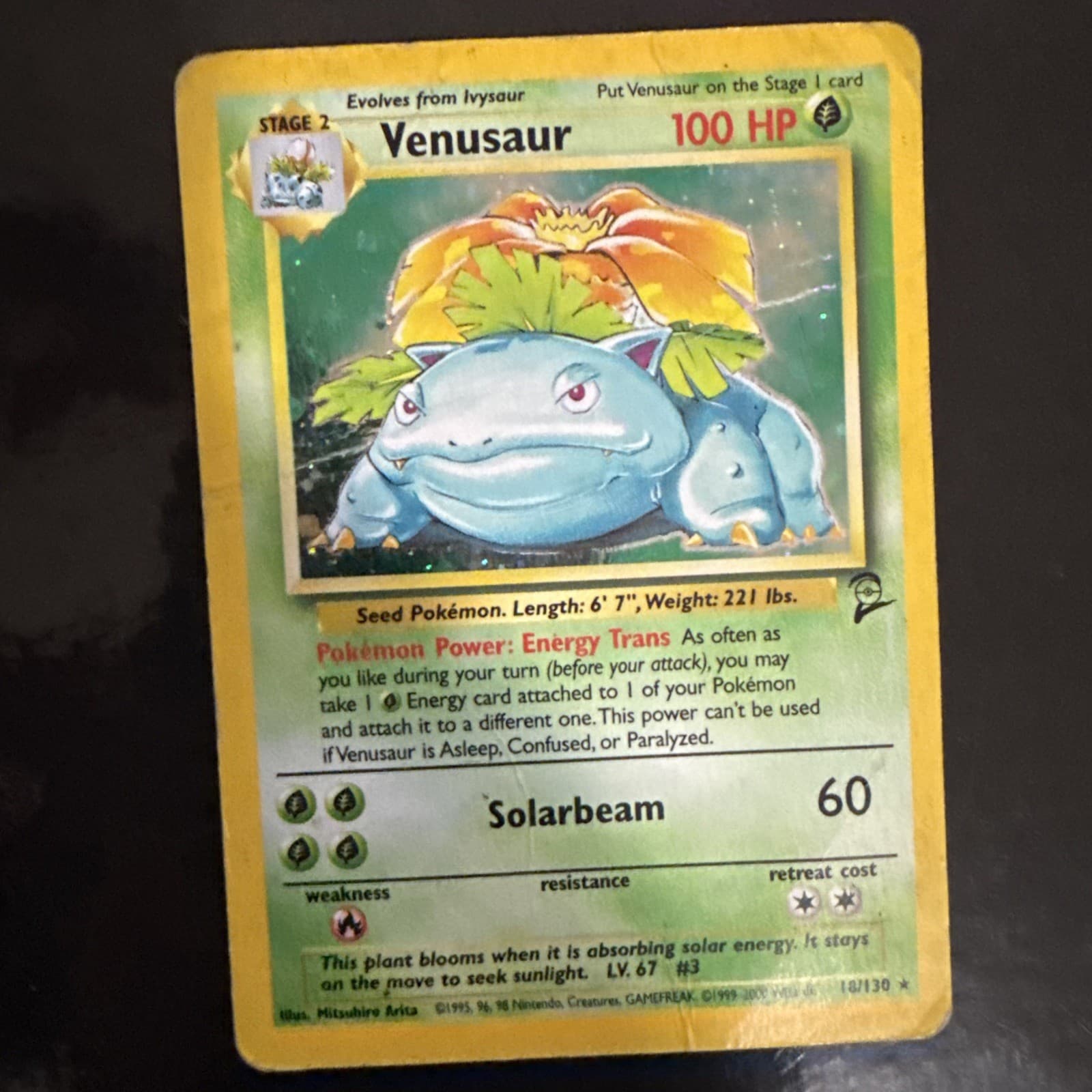 Venusaur Base Set 2 18/130 Holo Rare English Pokémon Card HP