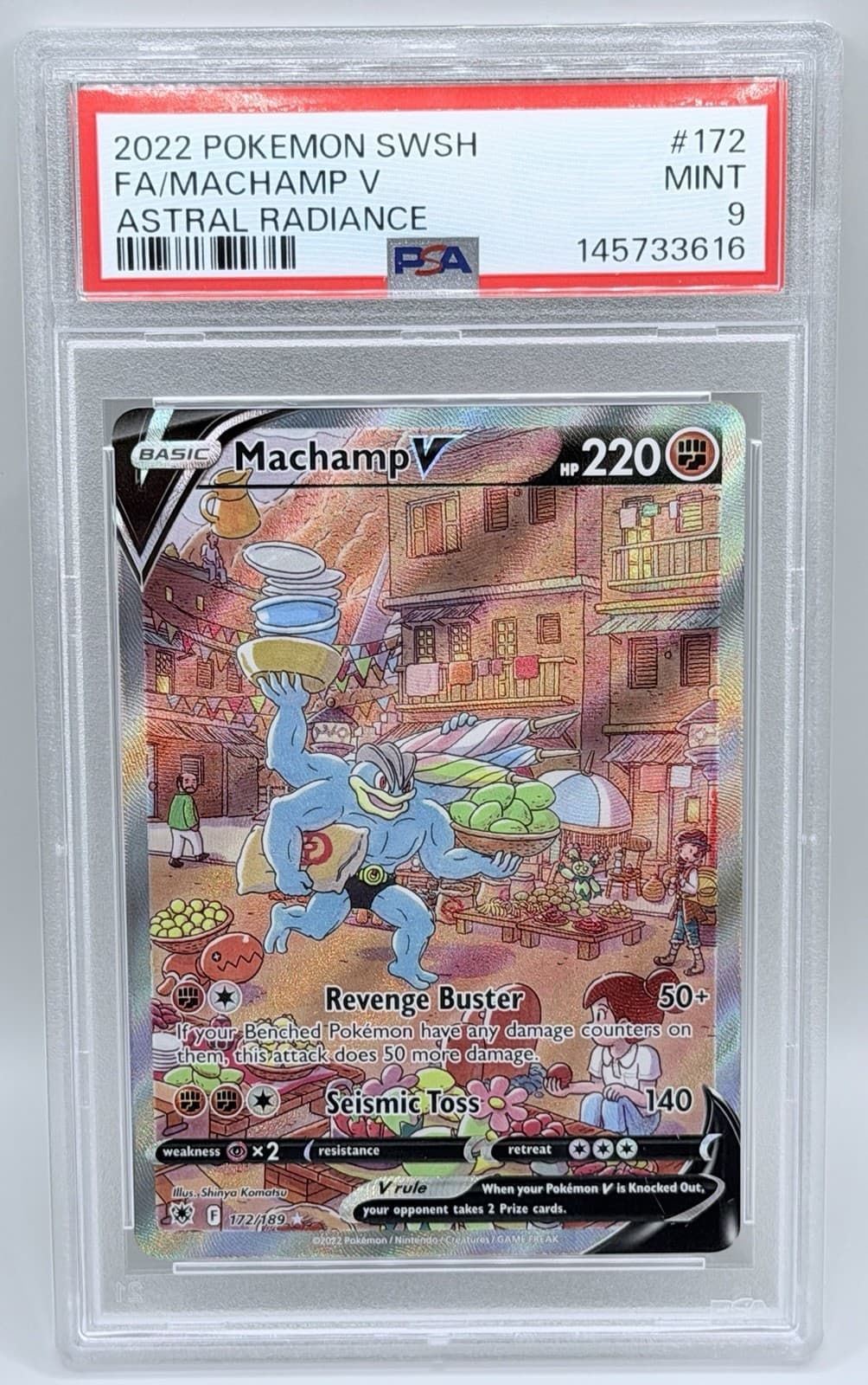 Pokemon TCG SWSH Astral Radiance Machamp V 172/189 Full Art Holo PSA 9
