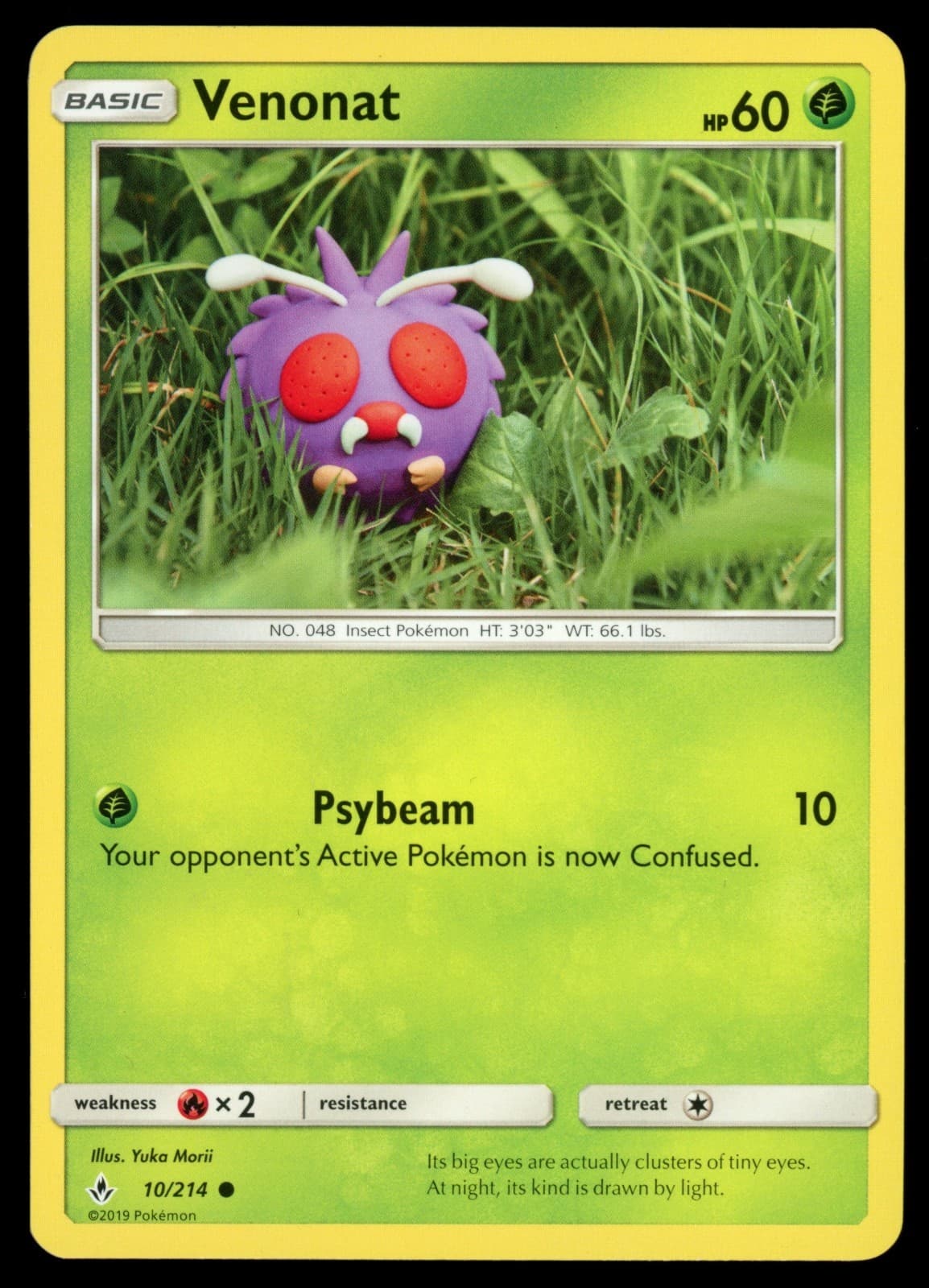 Pokémon TCG Venonat (10) #10/214 SM - Unbroken Bonds NM (YUKA MORII)