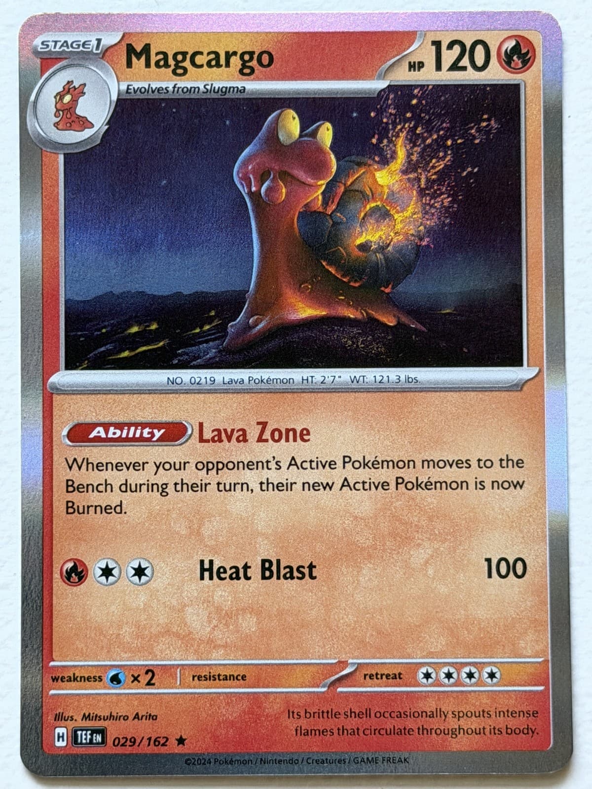 Magcargo 29/162 Temporal Forces Rare Holo Near Mint Pokemon