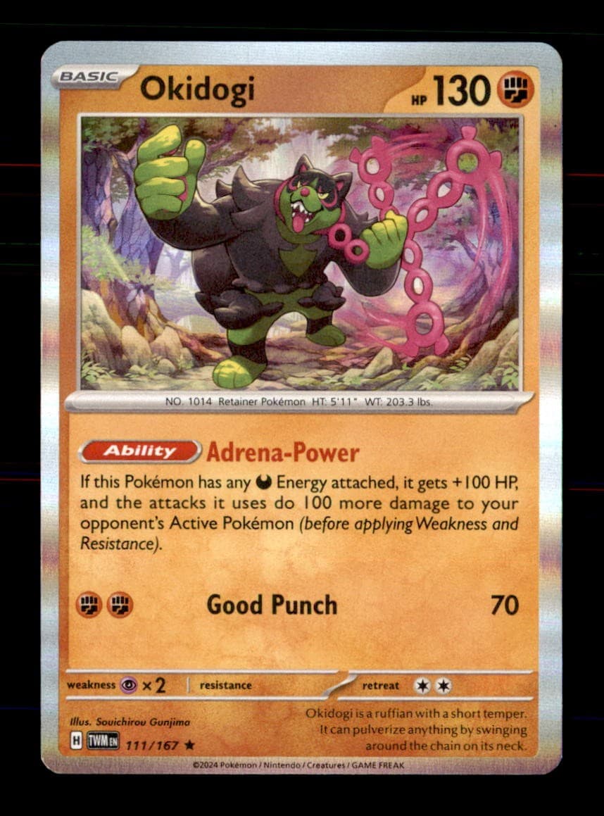 Okidogi 111/167 Rare Twilight Masquerade Pokemon Holo Near Mint