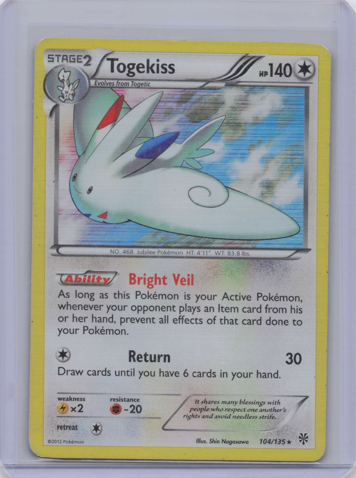 Togekiss 104/135 Plasma Storm Holo LP-MP