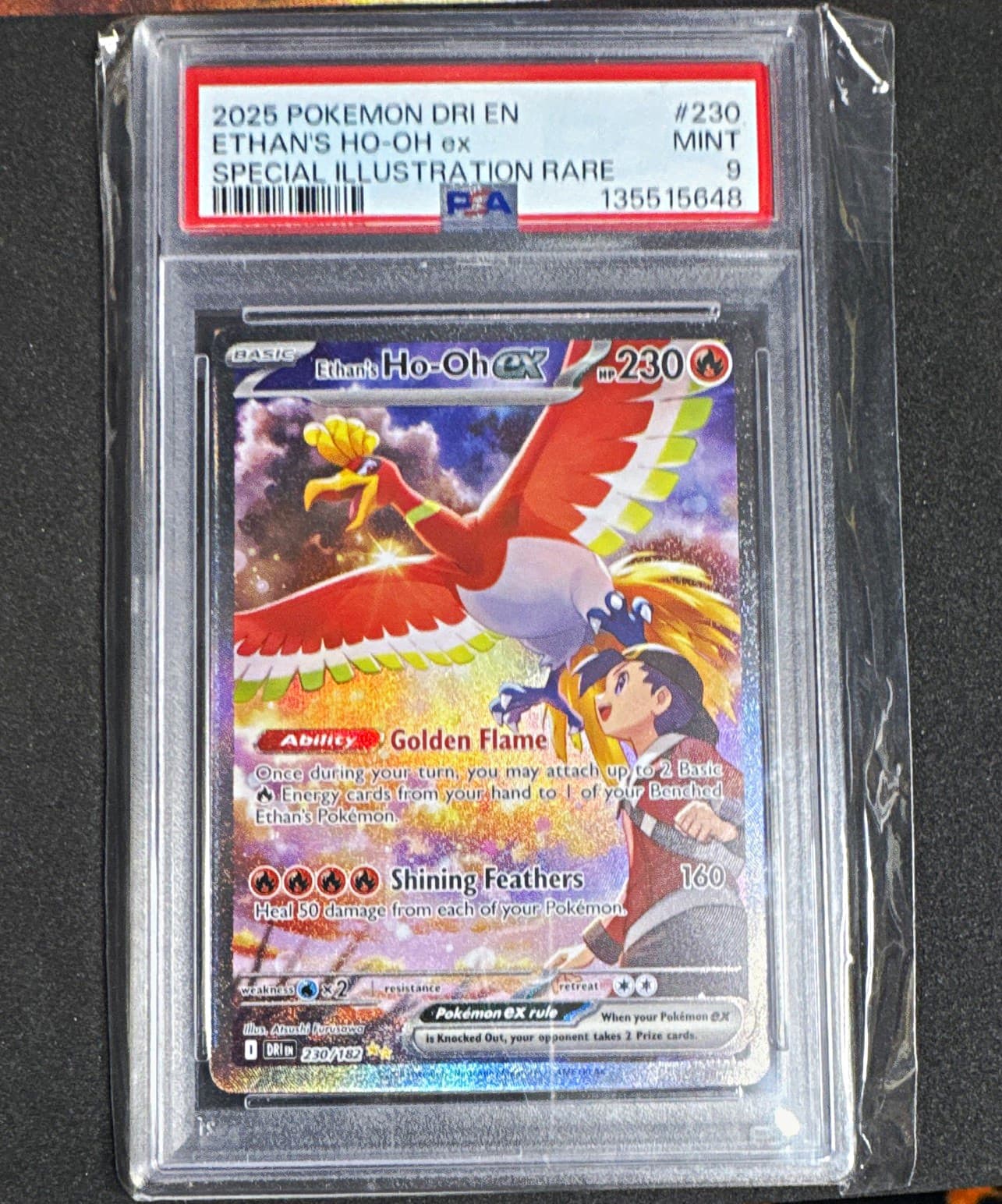 Ethan's Ho-Oh ex PSA 9 Special Illustration Rare Holo SV10 230/182