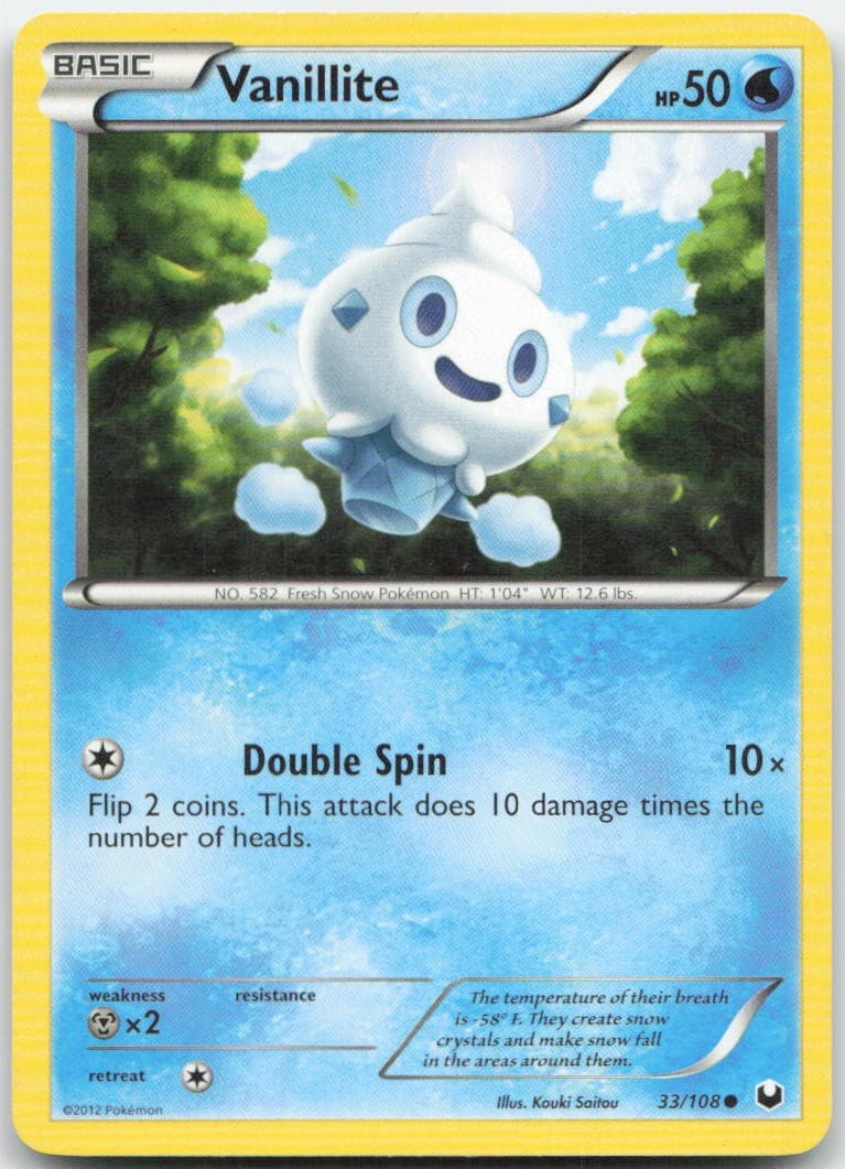 Vanillite 33/108 Common Dark Explorers Pokemon Moderately Played