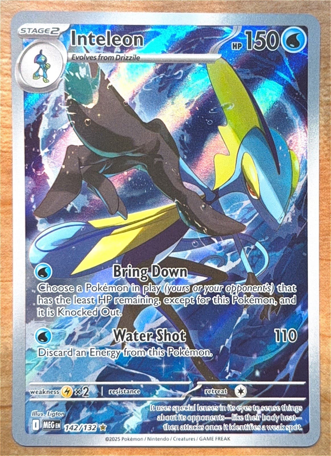 Inteleon 142/132 ME01: Mega Evolution Illustration Rare Holo Pokemon TCG NM