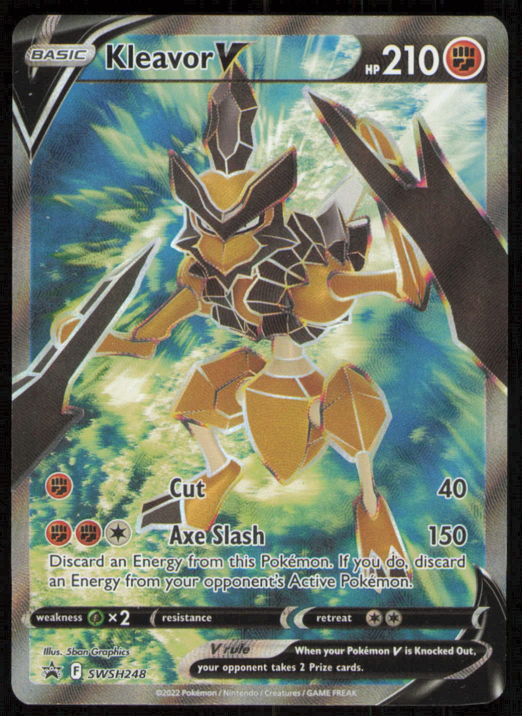 Pokemon Kleavor V SWSH248 Sword & Shield Full Art Holo Black Star Promo NM