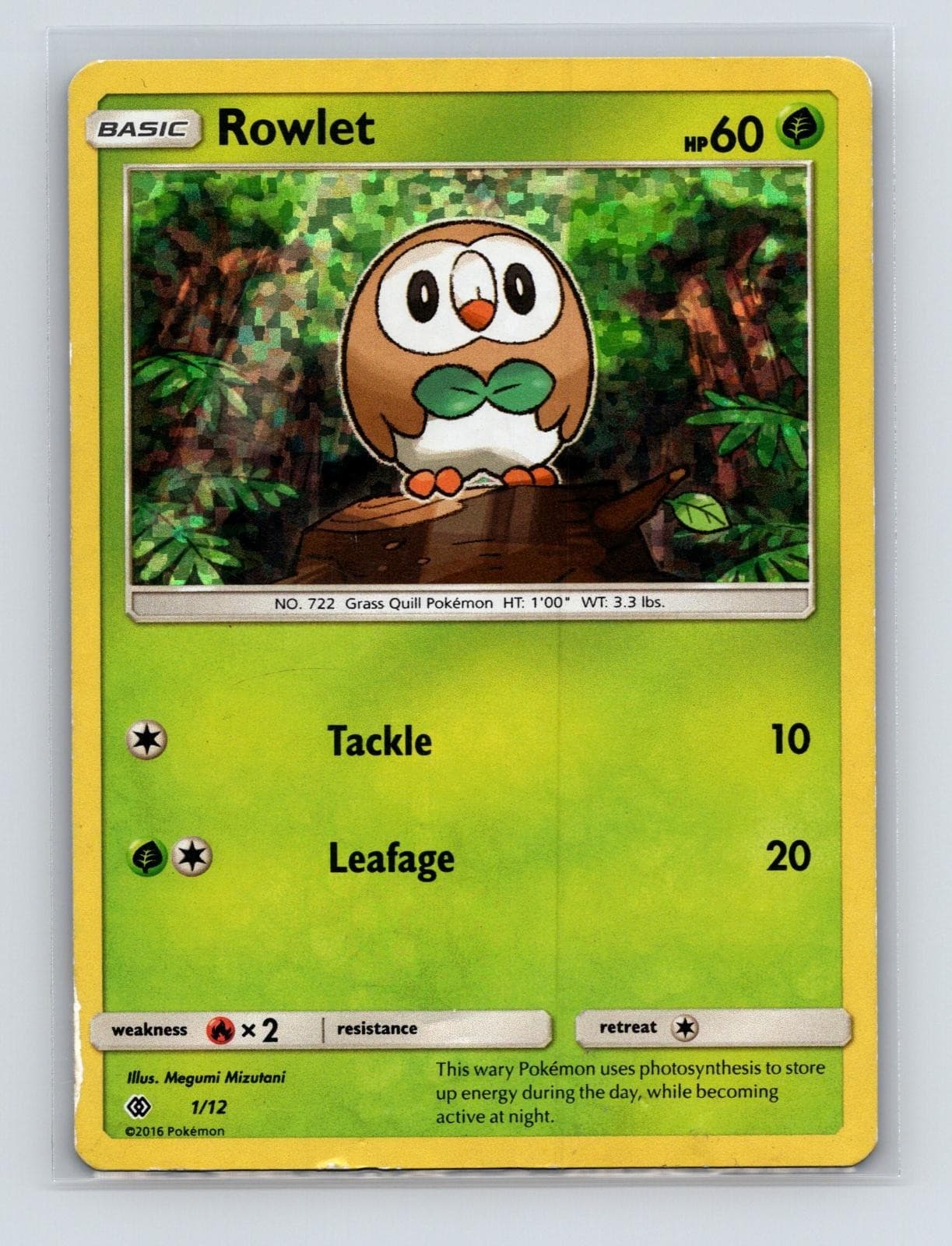 Rowlet 001/012 Holo Promo McDonald's Promos 2017 Pokemon Heavily Played