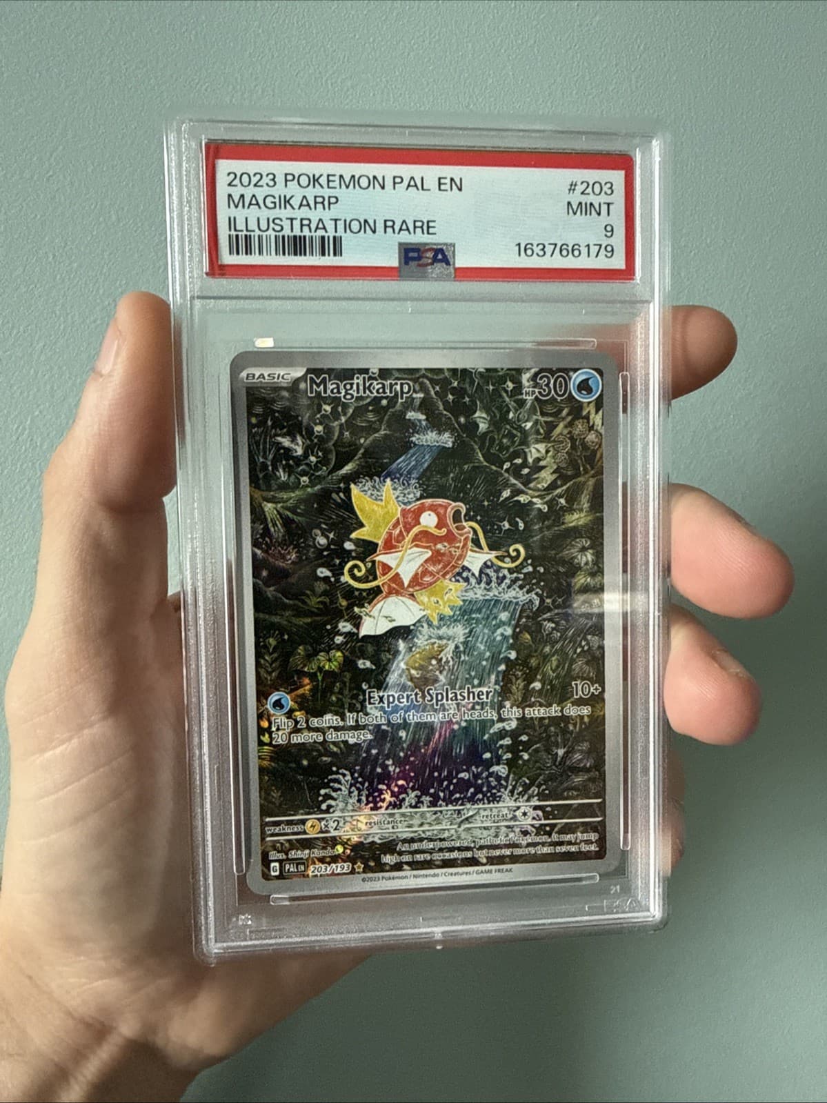 Pokemon 2023 Magikarp 203/193 Illustration Rare Paldea Evolved PSA 9