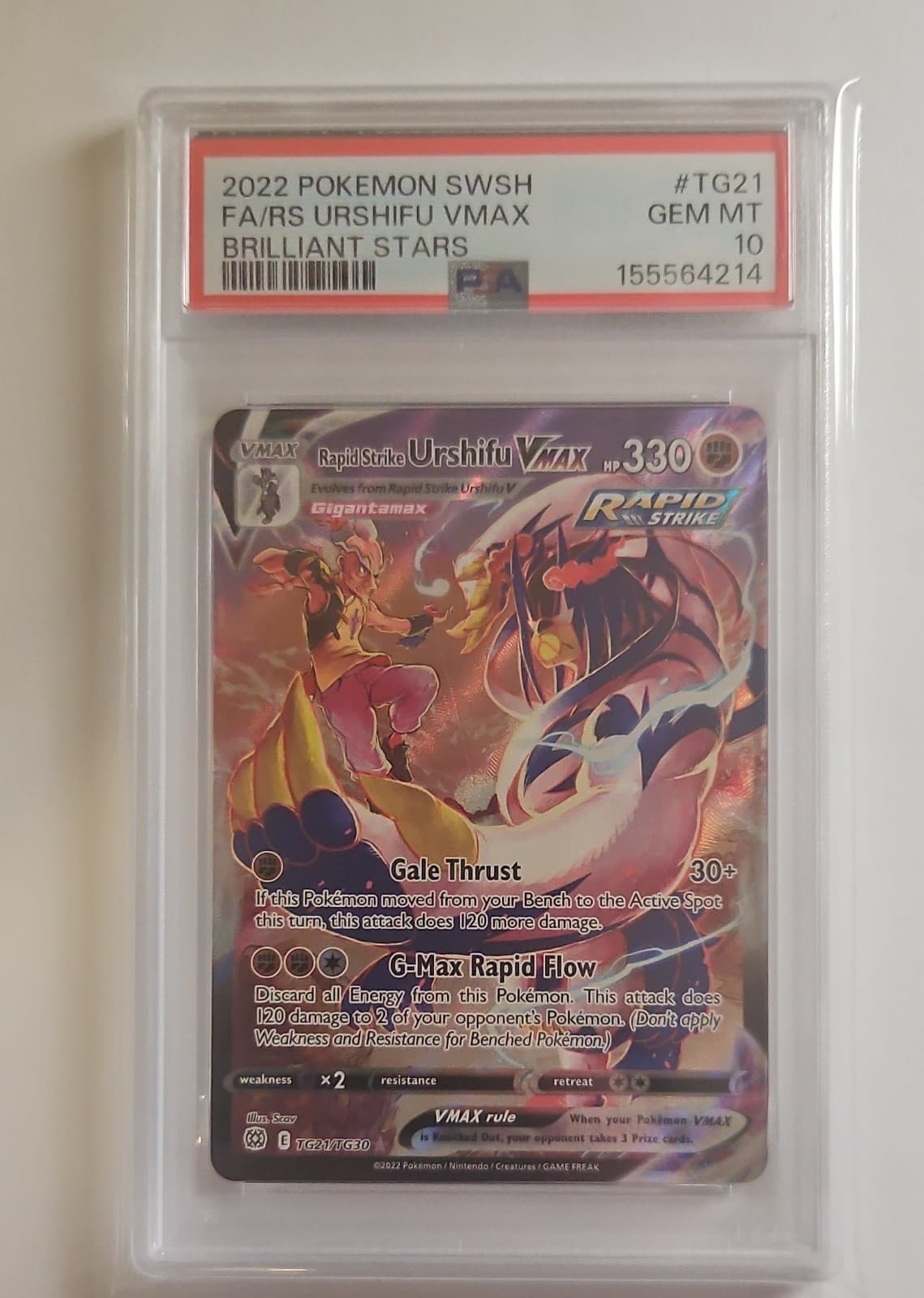 Rapid Strike Urshifu VMAX TG21/TG30 Brilliant Stars Trainer Gallery Psa 10